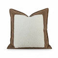 A&L °67 Textured Pillow Cover - Brown Cushion with Soft Contrast Panel