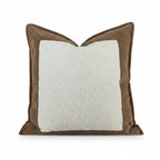 A&L °67 Textured Pillow Cover - Brown Cushion with Soft Contrast Panel