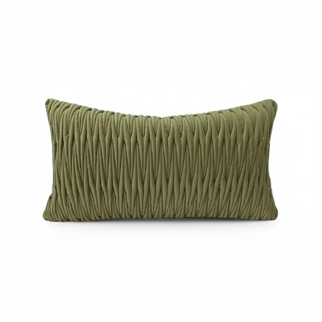 A&L °75 Ruched Texture Lumbar Cushion Cover - Modern Decorative