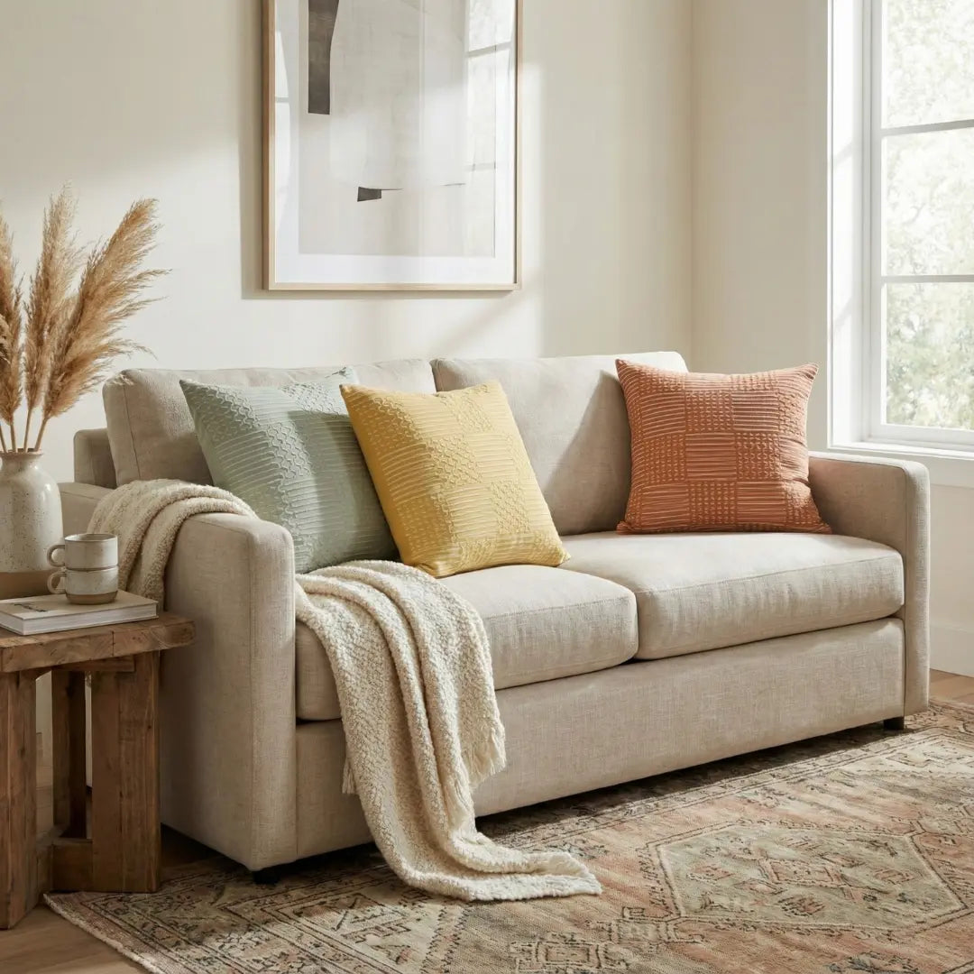 A&L °86 Geometric Textured Cushion Cover - Boho Sofa Throw Cushion