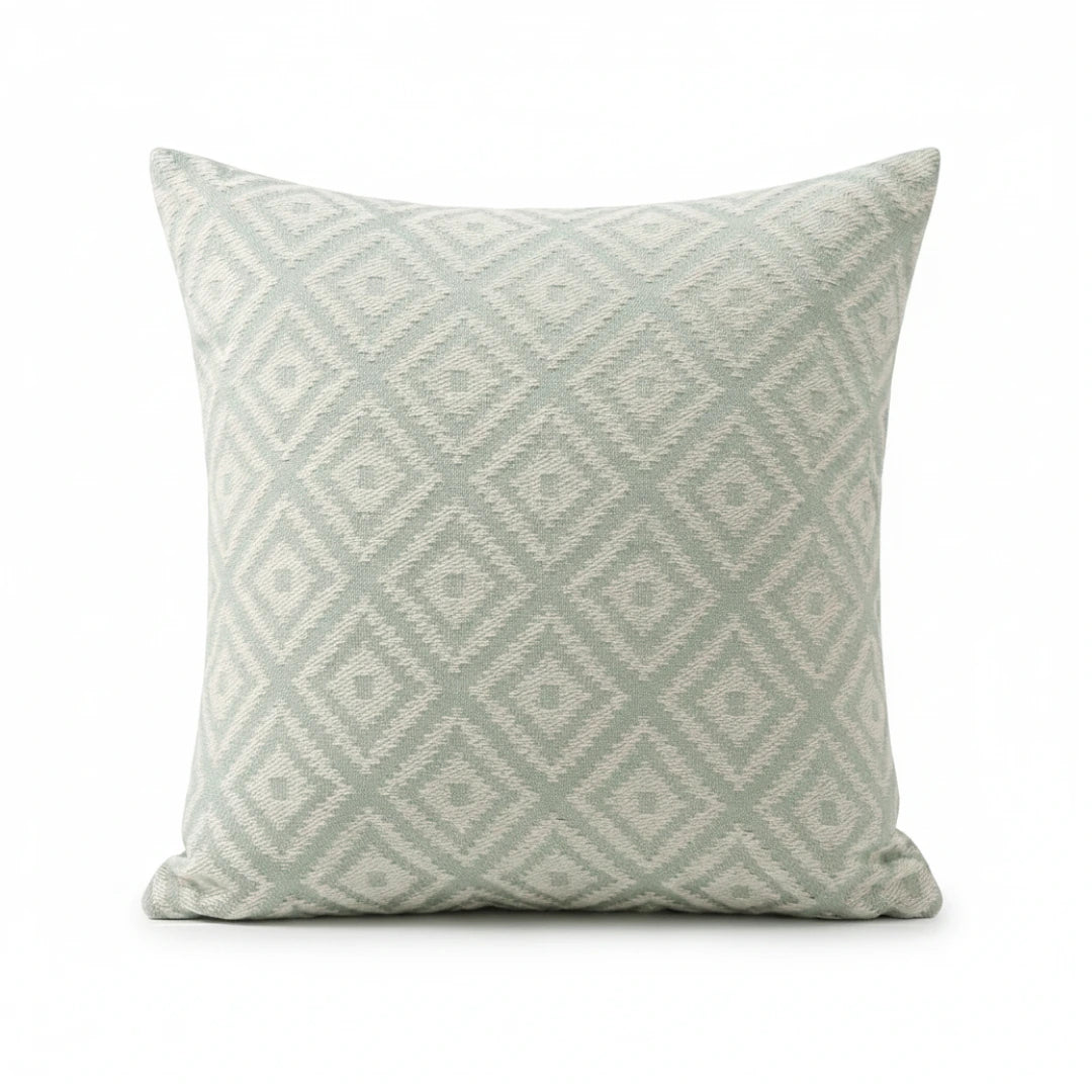A&L °93 Sage Green Diamond Cushion Cover – Woven Geometric Design