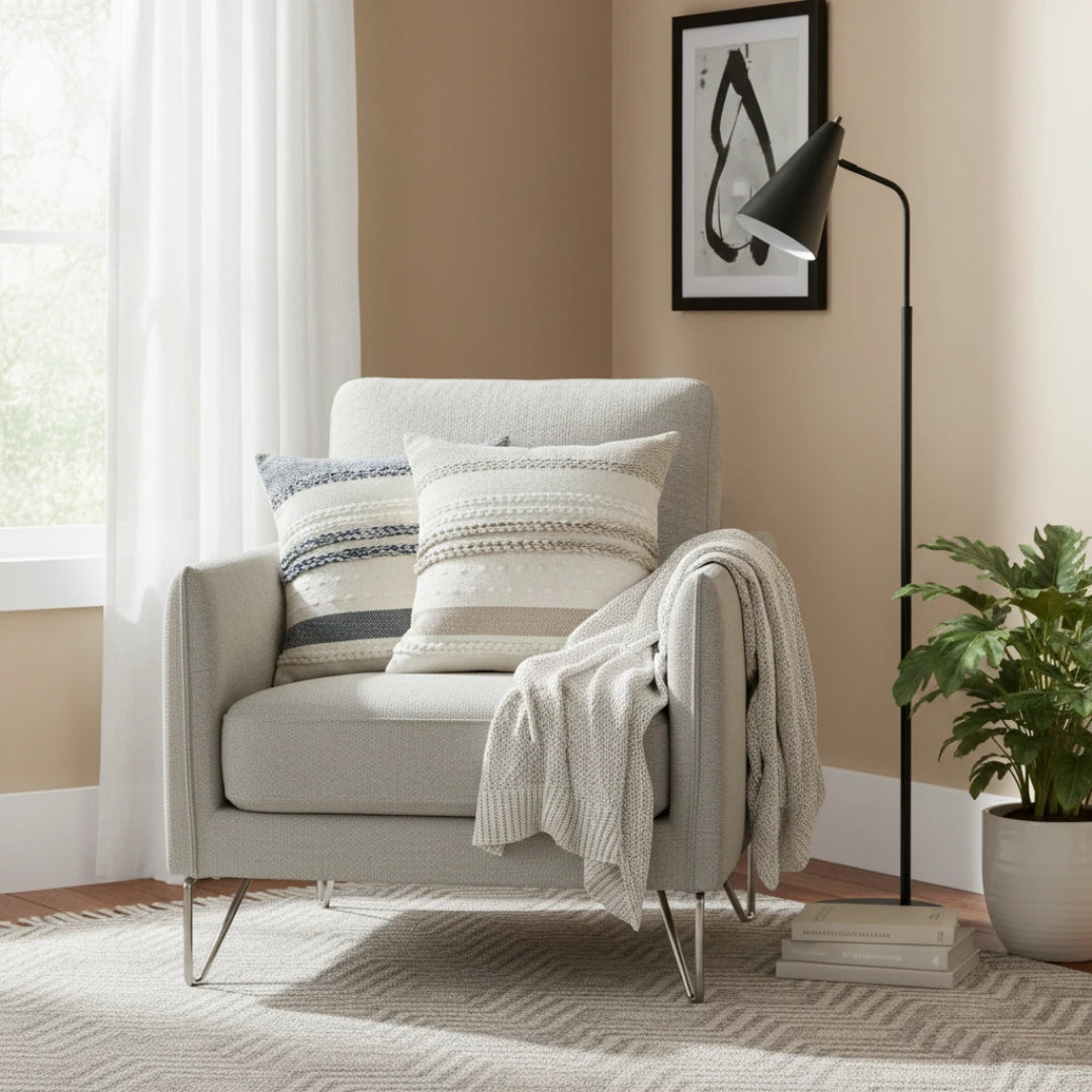A&L °94 Boho Textured Cushion Cover - Striped Scatter Cushion for Sofa