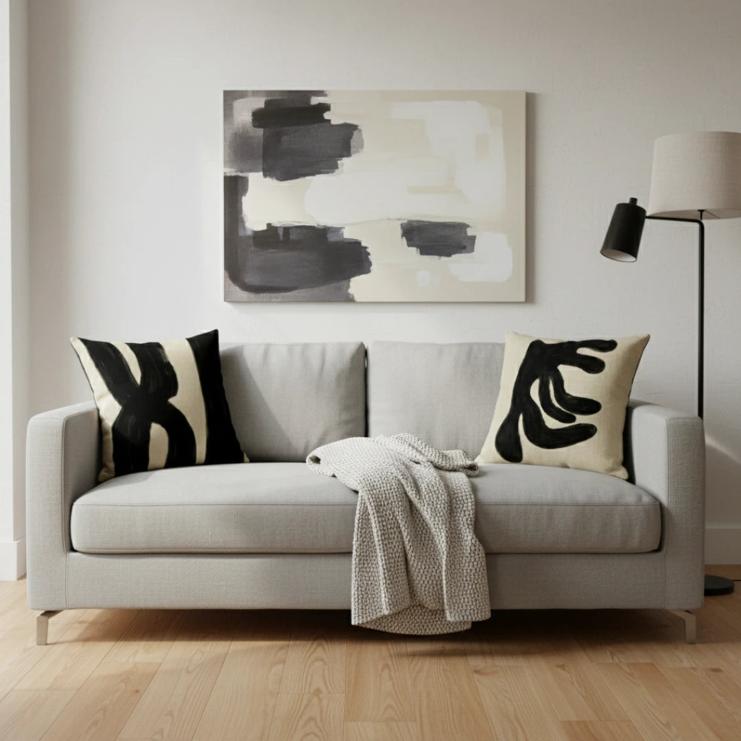 A&L °98 Black Cushion Cover - Modern Boho Throw Pillow