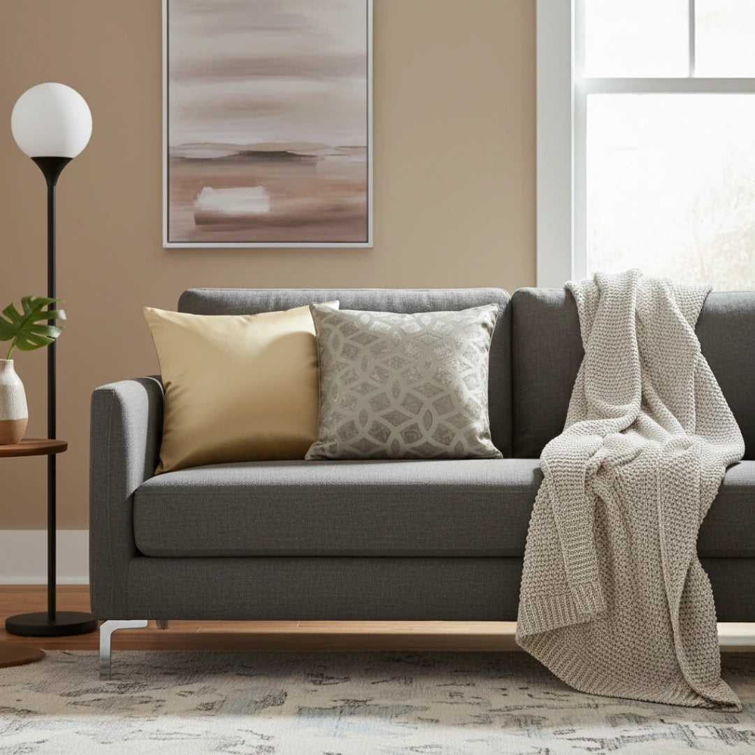 A&L °99 Gold Geometric Scatter Cushion Cover - Satin Sofa Throw Pillow
