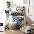 A&L °43 Velvet Cushion Cover – Zigzag Decorative Throw Pillow for Sofa