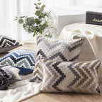 A&L °43 Velvet Cushion Cover – Zigzag Decorative Throw Pillow for Sofa