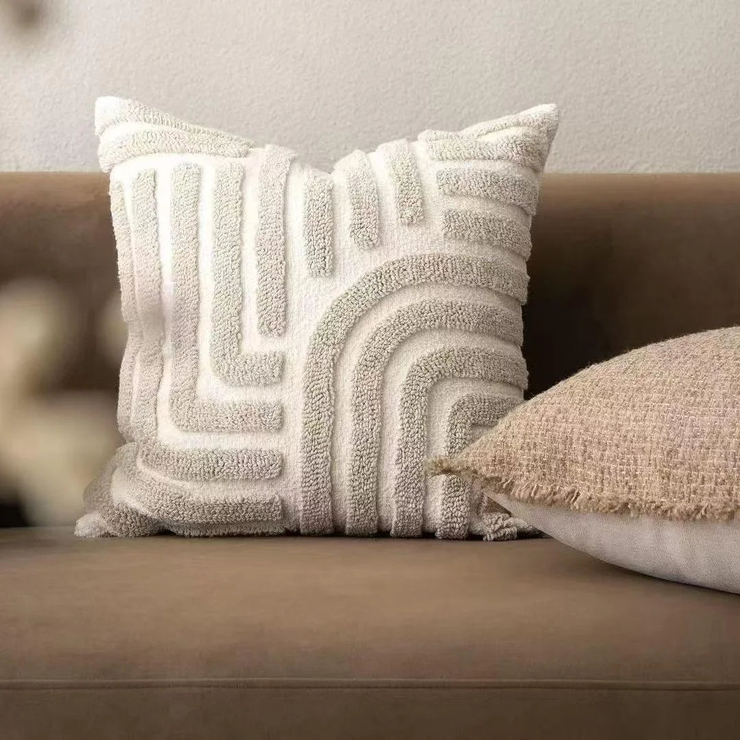 A&L °03 Modern Sofa Cushion – Geometric Tufted Arch Pattern