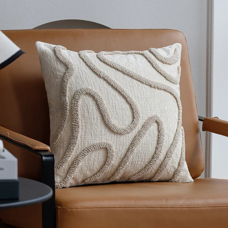 A&L °02 Decorative Cushion Cover – Tufted Swirl Texture