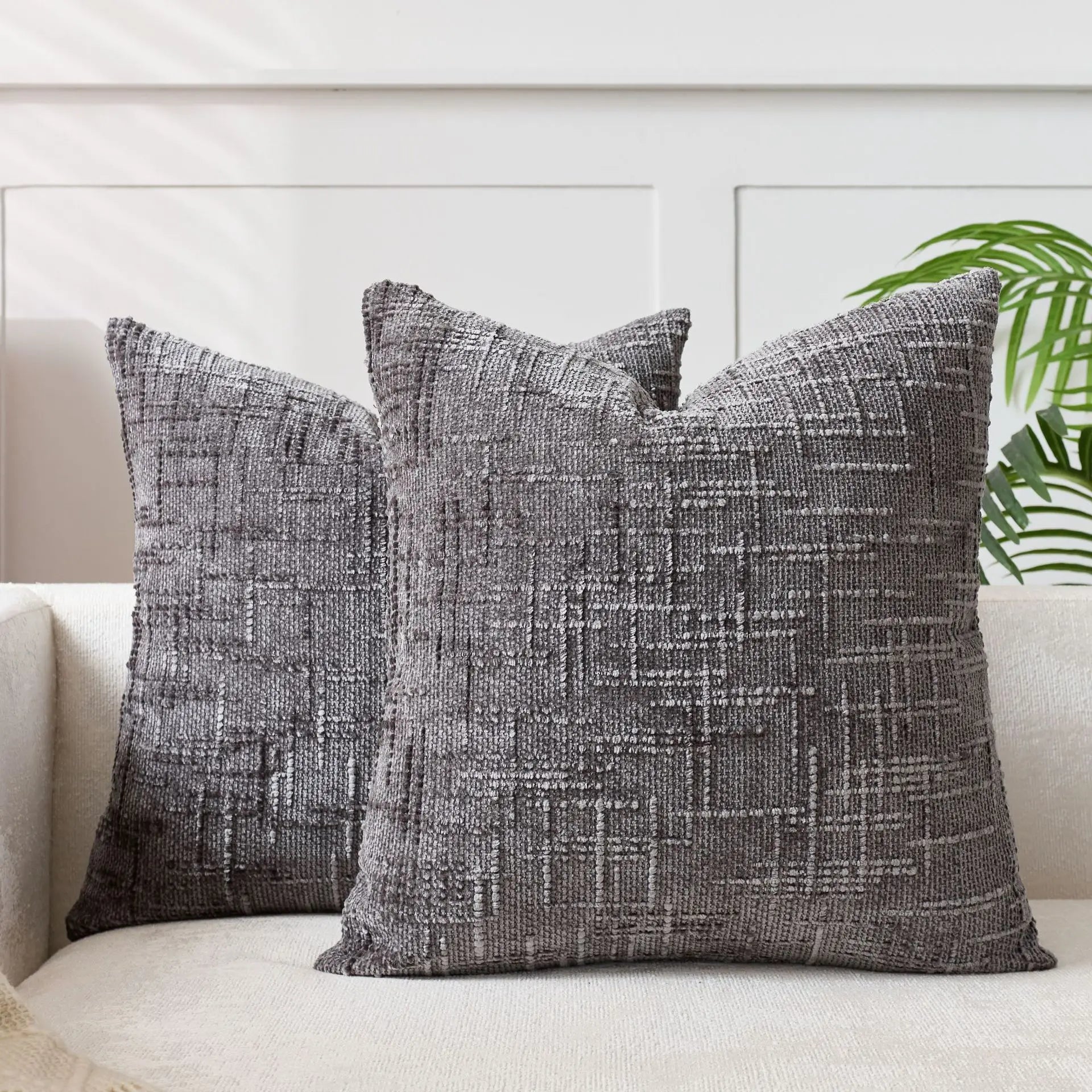 A&L °44 Woven Chenille Cushion Cover - Textured Decorative Cushions
