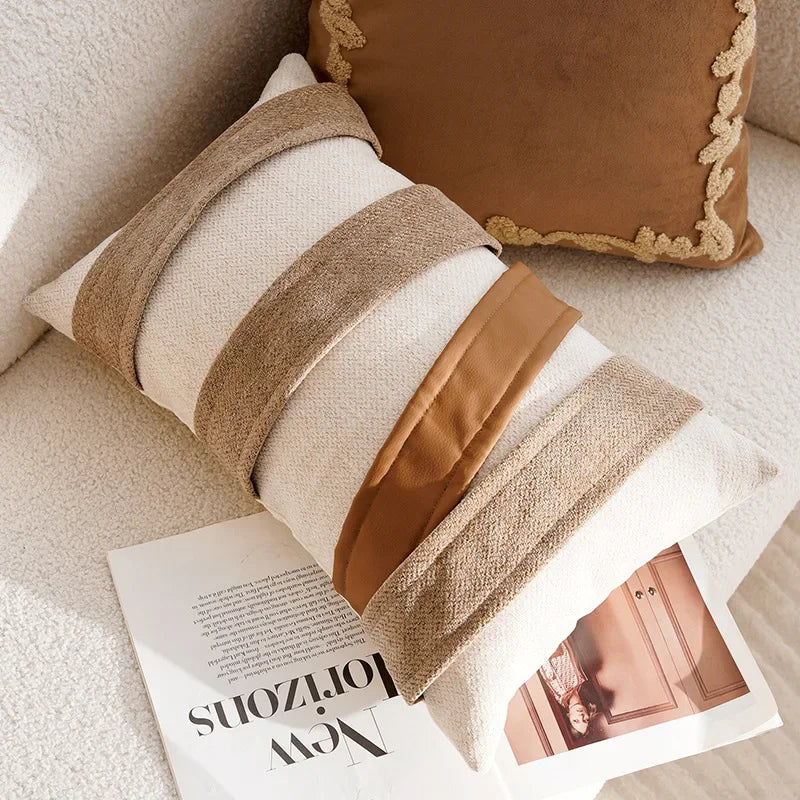 A&L °21 Lumbar Cushion Cover – Modern Textured Stripe Design
