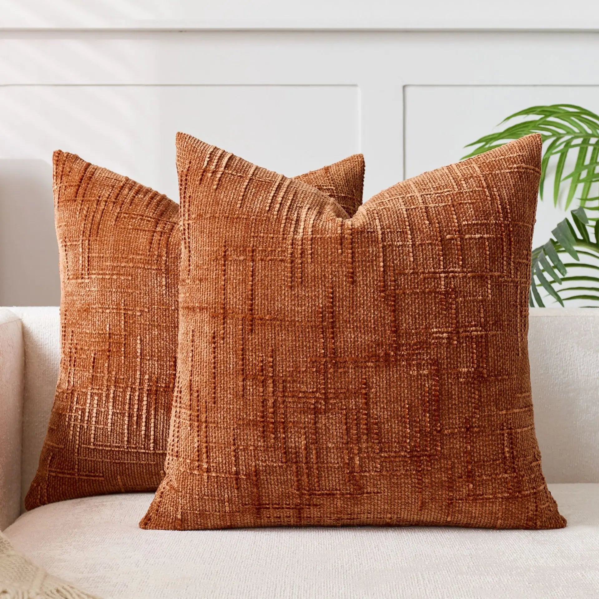 A&L °44 Woven Chenille Cushion Cover - Textured Decorative Cushions