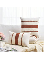 A&L °42 Woven Stripe Cushion Cover – Decorative Sofa Scatter Pillow